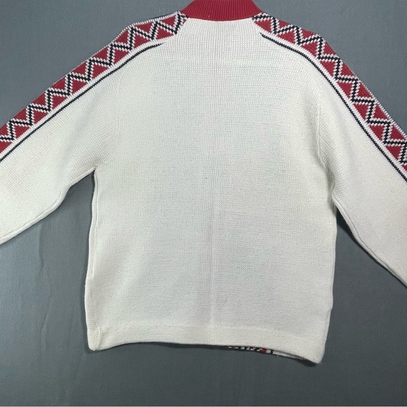 Vintage Nordic Fair Isle Zip Sweater Men’s Large Heavy Knit - Picture 4 of 9